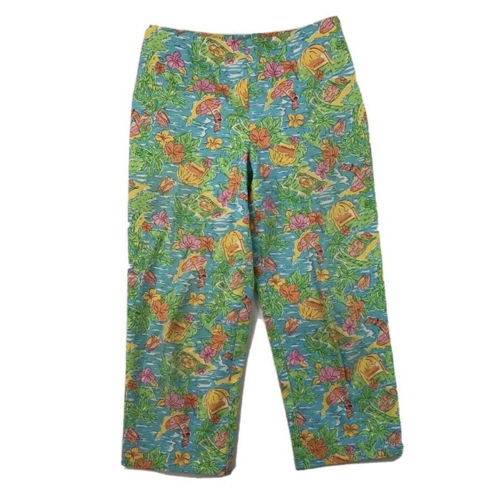 Boston Proper Womens‎ Size 6 Hawaiian Floral Crop Stretch Vacation Pants